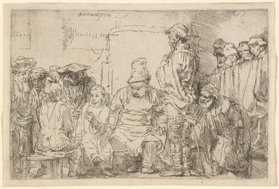 Cristo, sentado, a debater com os doutores de Rembrandt van Rijn