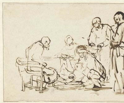 Cristo Lavando os Pés dos Discípulos de Rembrandt van Rijn