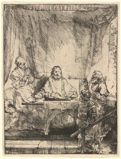 Christ at Emmaus: the Larger Plate de Rembrandt van Rijn