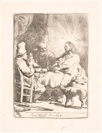 Cristo em Emaús: o prato menor de Rembrandt van Rijn