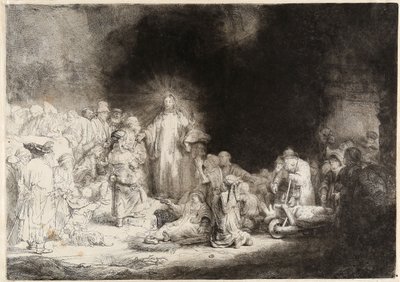 Cristo que cura os doentes as cem florins pôsteres de Rembrandt van Rijn