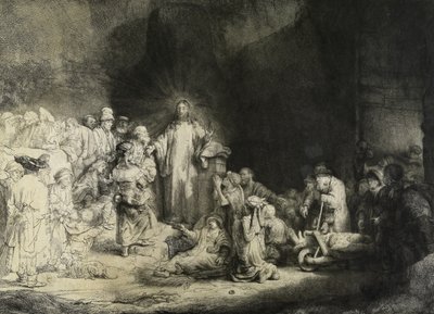 Cristo curando os enfermos: a “Centena de Guildas”, c. 1649 (gravura, ponto de secagem e gravação) de Rembrandt van Rijn