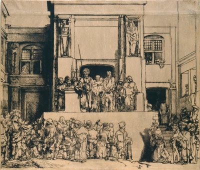 Cristo apresentado ao povo: placa oblonga, 1655 de Rembrandt van Rijn