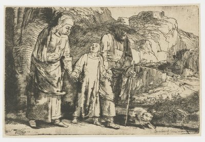 Cristo voltando do templo com seus pais de Rembrandt van Rijn