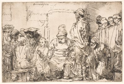 Cristo, sentado, a debater com os doutores de Rembrandt van Rijn