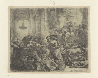 Cristo expulsa os cambistas do Templo
Recueil de quatre-vingt-cinq estampes originales (título da série) de Rembrandt van Rijn