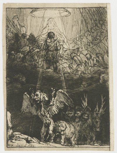A visão de Daniel dos quatro animais de Rembrandt van Rijn