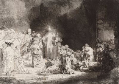 A folha de cem florins. Por volta de 1649 de Rembrandt van Rijn