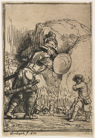 Davi e Golias, 1655 de Rembrandt van Rijn