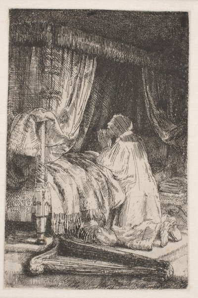 David em oração de Rembrandt van Rijn