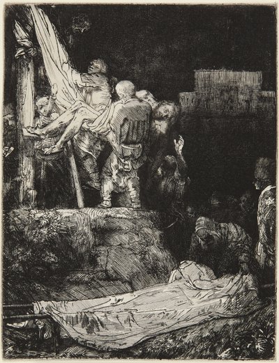 A Descida da Cruz à Luz das Tochas de Rembrandt van Rijn