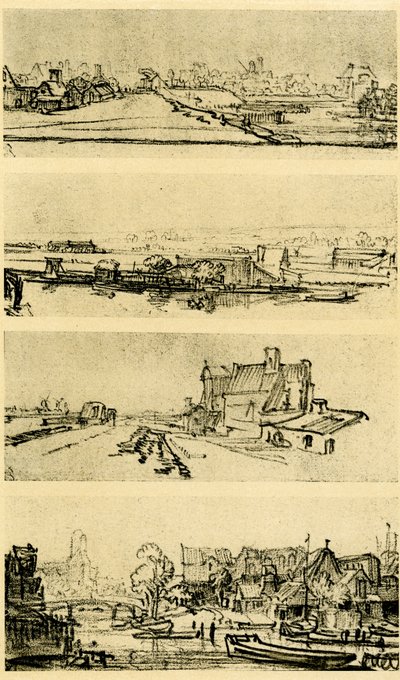 Quatro estudos da paisagem de Rembrandt van Rijn