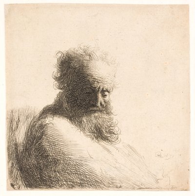 Velho barbudo. Busto de Rembrandt van Rijn