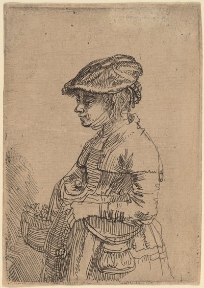 menina com uma cesta de Rembrandt van Rijn