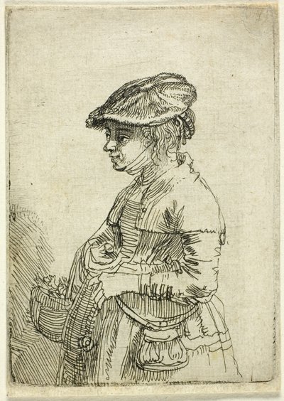 menina com uma cesta de Rembrandt van Rijn