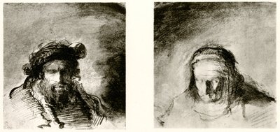 Estudos de cabeça de Rembrandt van Rijn