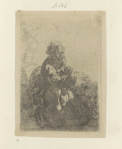 Hieronymus ajoelhado em oração, olhando para baixo
Recueil de quatre-vingt-cinq estampes originales (título da série) de Rembrandt van Rijn