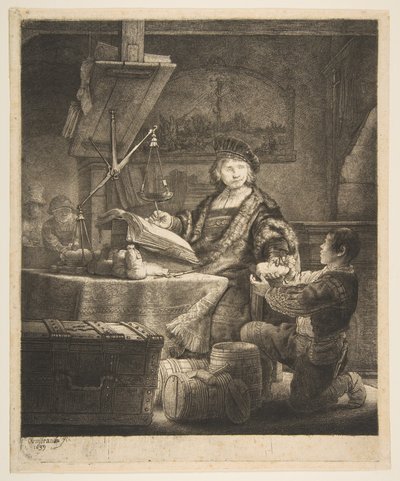 Jan Uytenbogaert O Pesador de Ouro, 1639. de Rembrandt van Rijn