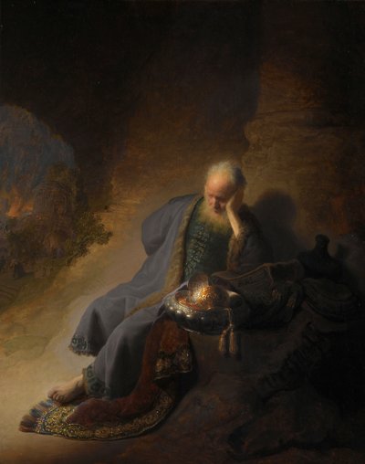 Jeremias lamentando a destruição de Jerusalém de Rembrandt van Rijn