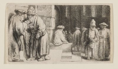 Judeus numa sinagoga de Rembrandt van Rijn