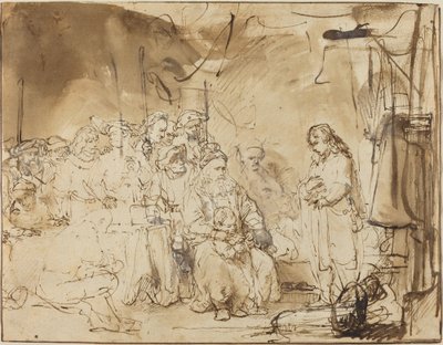 Joseph contando seus sonhos de Rembrandt van Rijn