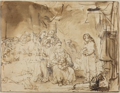 José a contar os seus sonhos de Rembrandt van Rijn