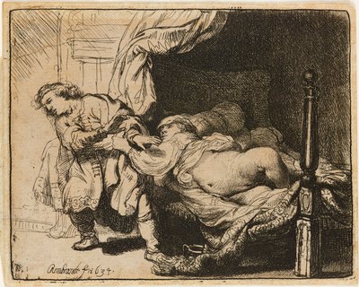 Esposa de José e Potifar [Gn. 39: 7-12], 1634. de Rembrandt van Rijn