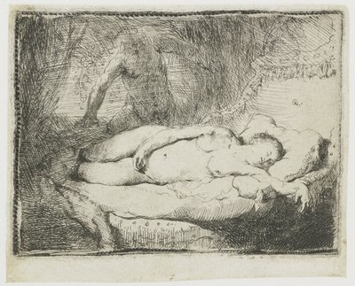 Júpiter e Antiope: placa mais pequena de Rembrandt van Rijn
