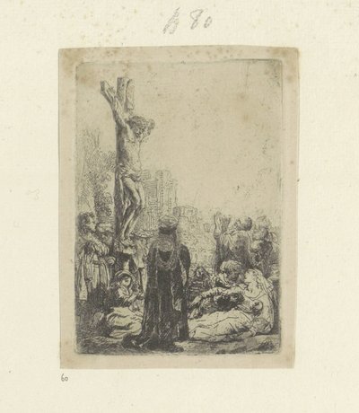 Kruisiging: kleine plaat Coleção de oitenta e cinco gravuras originais (título da série) de Rembrandt van Rijn
