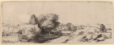 Paisagem com um leiteiro de Rembrandt van Rijn