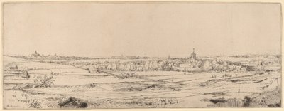 Paisagem com vista para Haarlem (Campo do Goldweigher) de Rembrandt van Rijn