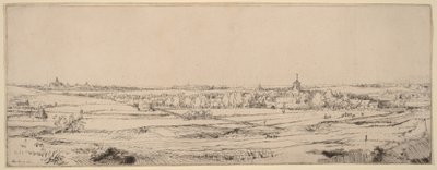 Paisagem com vista para Haarlem (O Campo do Pesador de Ouro) de Rembrandt van Rijn