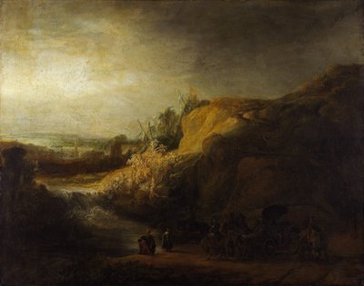 Paisagem com o batismo do Eunuco de Rembrandt van Rijn