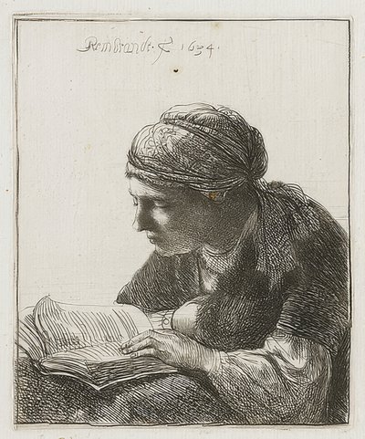 Lesende. 1634 de Rembrandt van Rijn