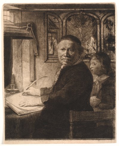 Lieven Willemsz van Coppenol, mestre da escrita: a placa menor de Rembrandt van Rijn