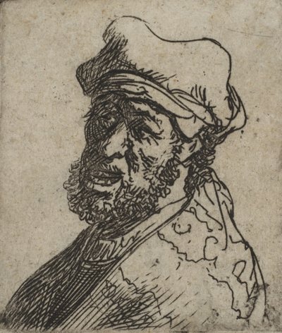 Homem chorando, três quartos à esquerda: busto, ca. 1629., c. 1629. de Rembrandt van Rijn
