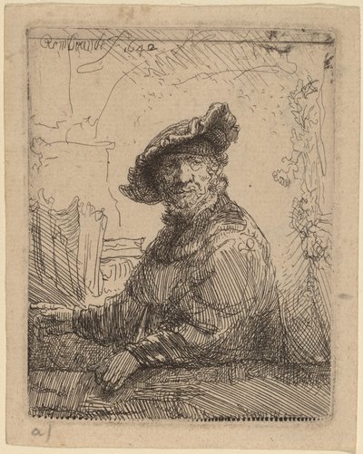 Homem em uma árvore de Rembrandt van Rijn
