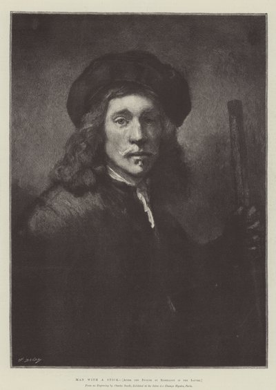 Homem com um pau de Rembrandt van Rijn