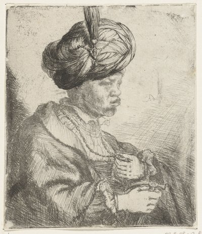 Homem com turbante, c.1660-70 de Rembrandt van Rijn