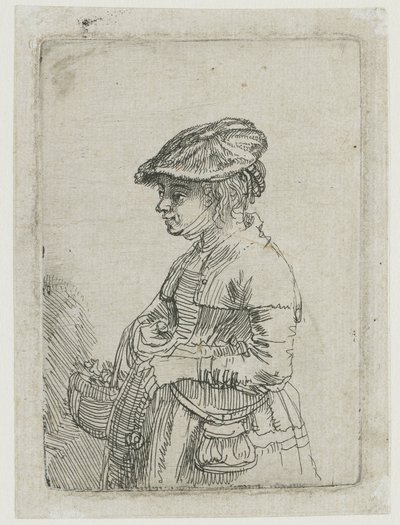 Menina com um cesto de Rembrandt van Rijn