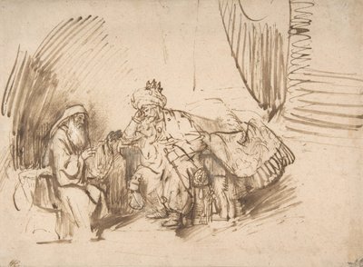 Nathan Admoestando David, 1650-55. de Rembrandt van Rijn