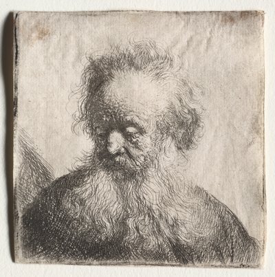 Velho com barba esvoaçante: busto de Rembrandt van Rijn