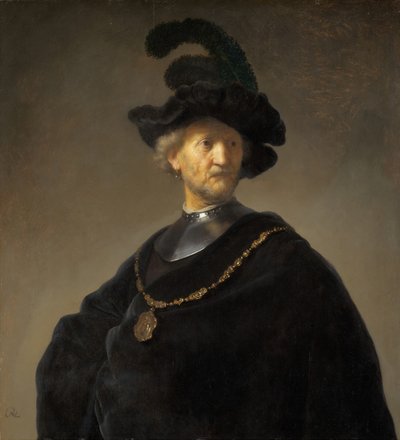 Velho com uma corrente de ouro, 1631. de Rembrandt van Rijn