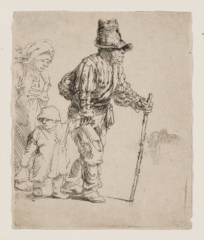 Família de camponeses em viagem de Rembrandt van Rijn
