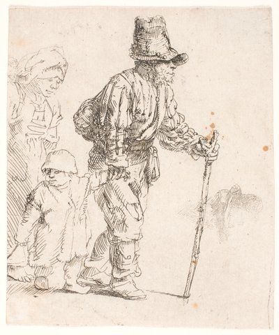 Família de camponeses em viagem de Rembrandt van Rijn