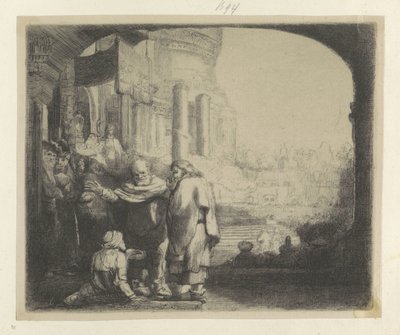 Pedro e João curam um aleijado no Portão do Templo
Recueil de quatre-vingt-cinq estampes originales (título da série) de Rembrandt van Rijn