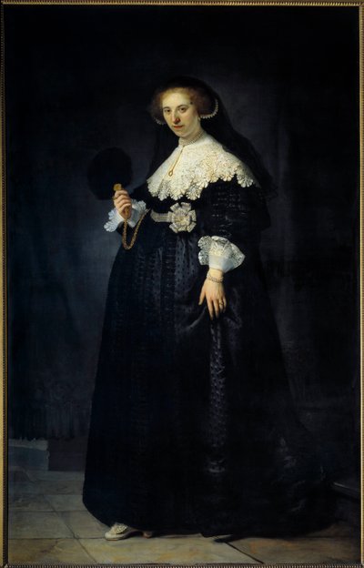 Portrait en pied de Oopjen Coppit, mulher de Maertens Soolmans Pintura de Harmensz van Rijn this Rembrandt (1606-1669) de Rembrandt van Rijn