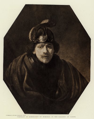 Retrato de Rembrandt sozinho, na Galeria de Cassel de Rembrandt van Rijn