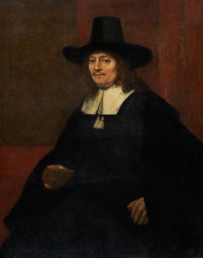 Retrato de um homem de chapéu alto, c. 1663. de Rembrandt van Rijn