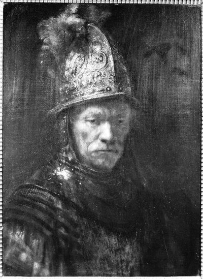 Retrato de um homem com um capacete de ouro, 1648 de Rembrandt van Rijn